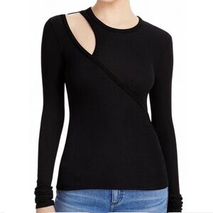 n:PHILANTHROPY Black Long Sleeve Cutout Top